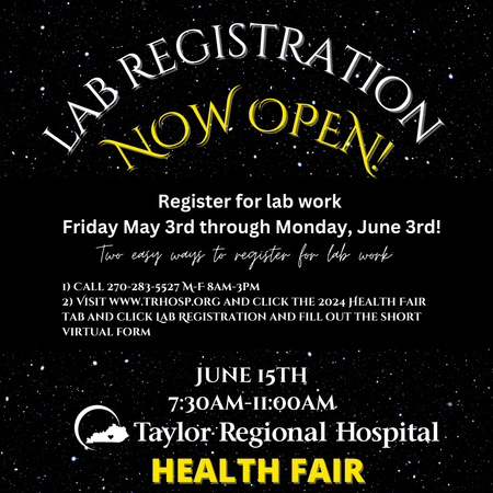 health Fair lab Registration now open